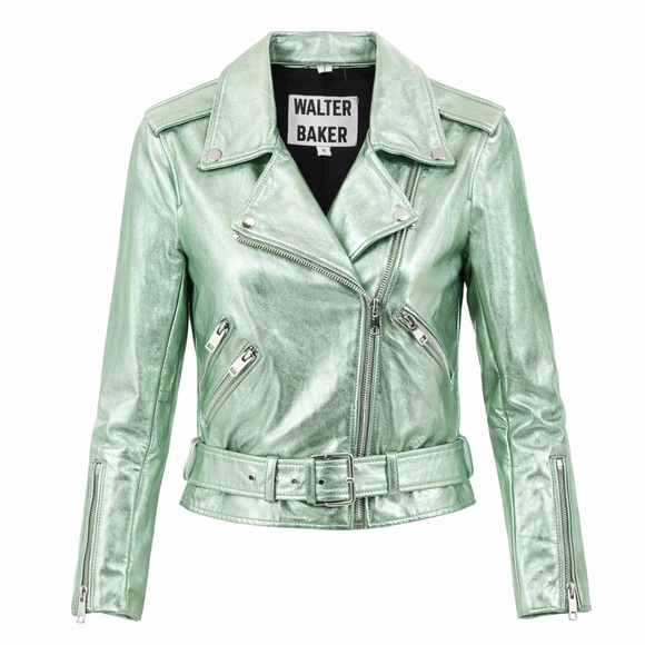 Walter Baker Jackets & Blazers - Walter Baker Allison Metallic Leather Moto Jacket -Lambskin - Size S NEW